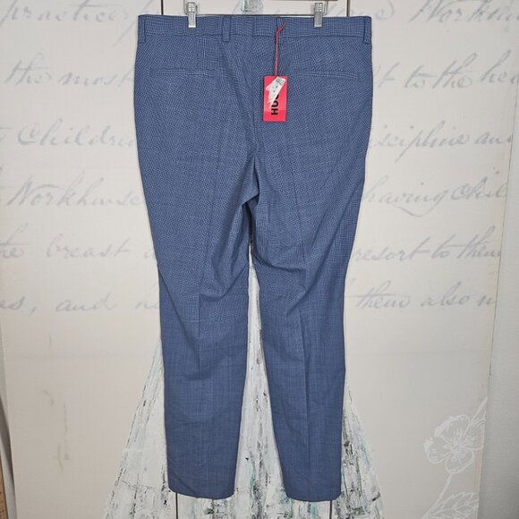 NWT Hugo Boss Pants Men's 40x33 Blue 100% Virgin Wool Office Business $198 - Picture 2 of 7